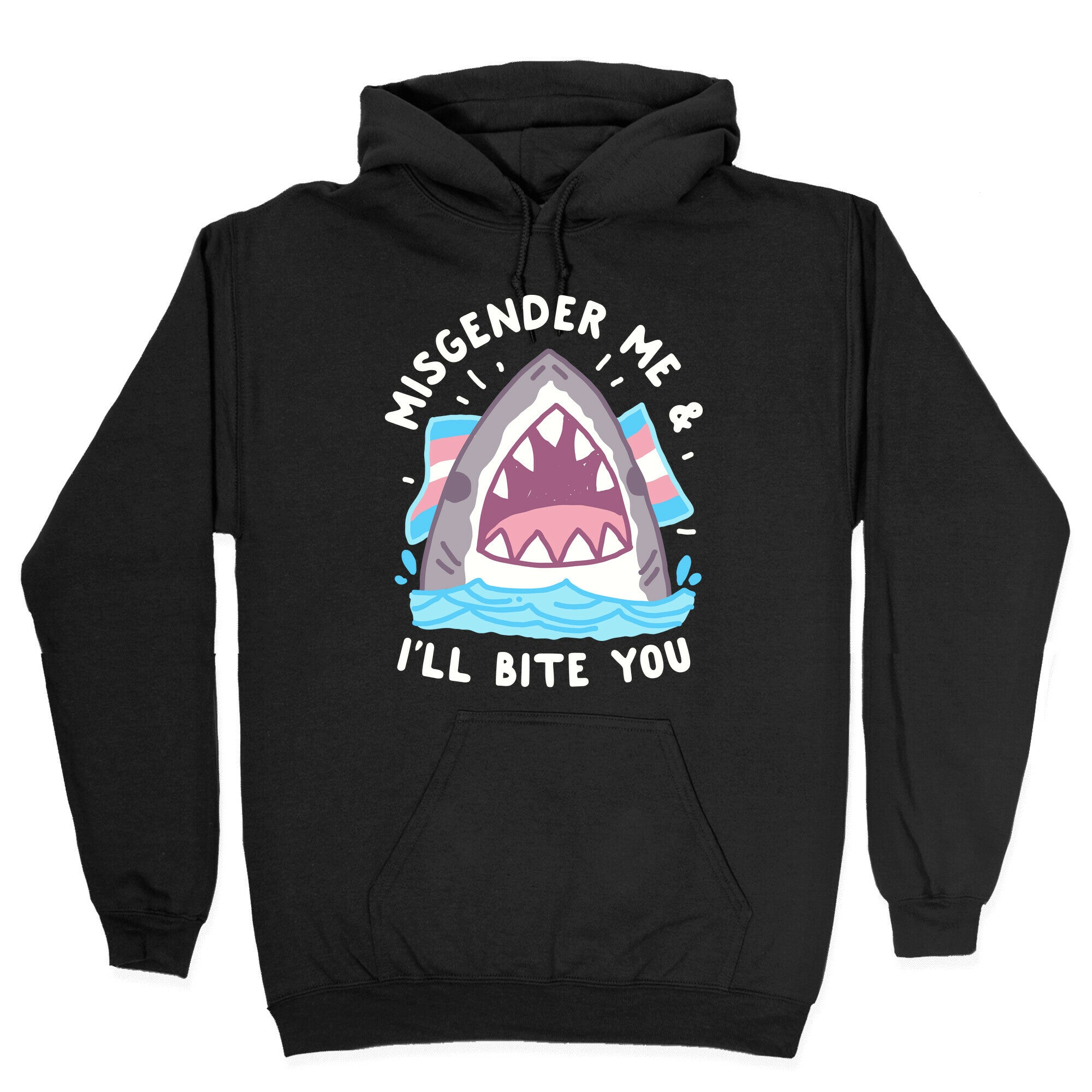 Misgender Me & I'll Bite You (Trans Flag) Hoodie